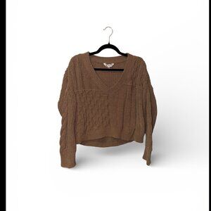 TAN THICK CROP STYLE SWEATER